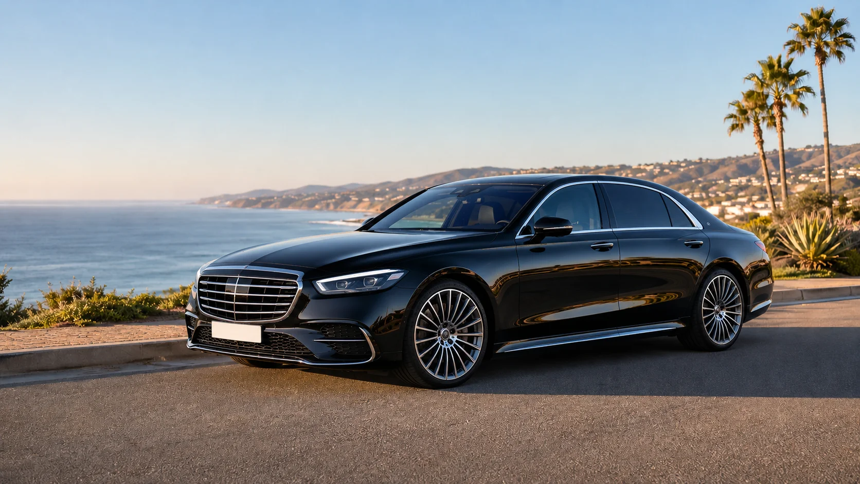 Black 2026 luxury sedan for California limo and chauffeur service